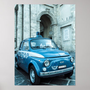 Fiat 500 Politieauto-Poster Cinquecento in Italië Poster
