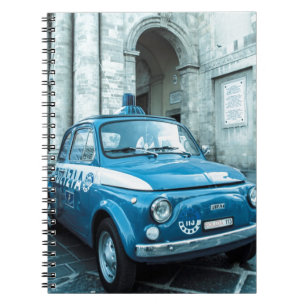 Fiat 500 politiewagen in Italië-laptop Notitieboek