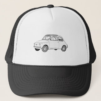 Fiat 500 Topolino Black en White Pencil Schets Trucker Pet