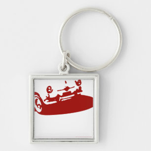 Fiat 600 Detail - Donkerrood op licht Sleutelhanger