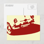 Fiat 600 Détail - rouge foncé sur carte postale lé (Devant / Derrière)