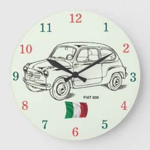 Fiat 600 wandklok grote klok