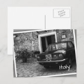  FIAT-auto in Italië in zwart-wit Briefkaart (Voorkant / Achterkant)