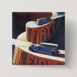 Fiat Vierkante Button 5,1 Cm