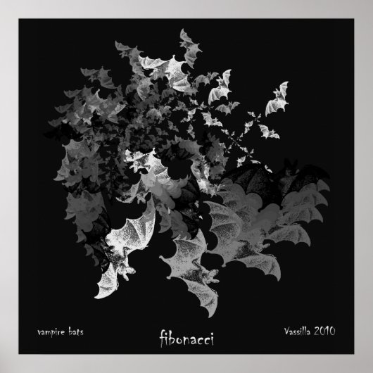 Fibonacci Bats Poster Print (Voorkant)