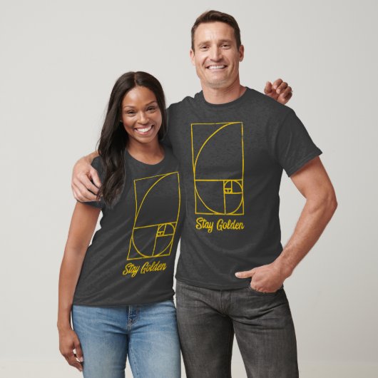 Fibonacci Day Stay Golden Funny Geek Wiskunde cade T-shirt (Unisex)