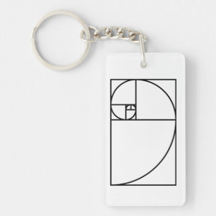 Fibonacci golden ratio - unieke wiskundige kunst sleutelhanger