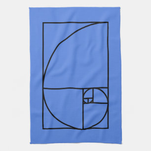 Fibonacci golden ratio - unieke wiskundige kunst theedoek