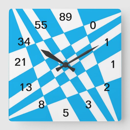 Fibonacci klok met nummers (Voorkant)