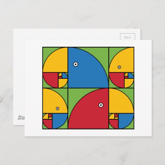 Fibonacci Parrots Briefkaart (Voorkant / Achterkant)