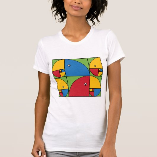 Fibonacci Parrots T-shirt (Voorkant)