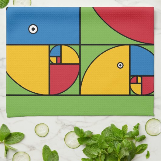 Fibonacci Parrots Theedoek (Gevouwen)