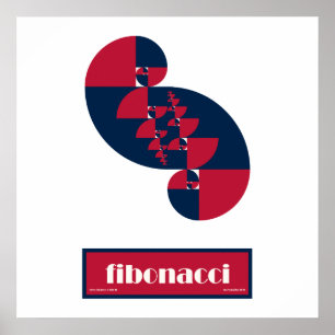 Fibonacci Red White en Blue II Large Poster