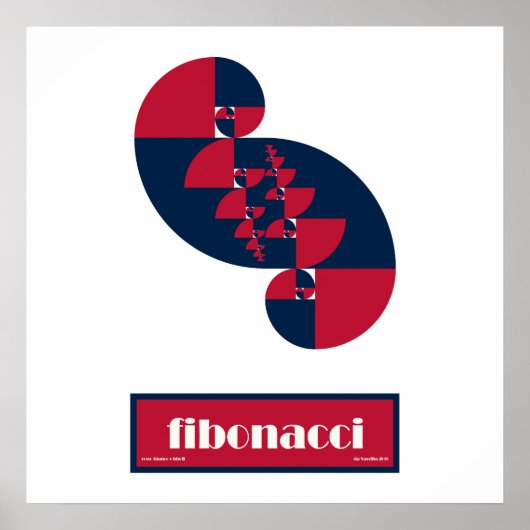 Fibonacci Red White en Blue II Large Poster (Voorkant)