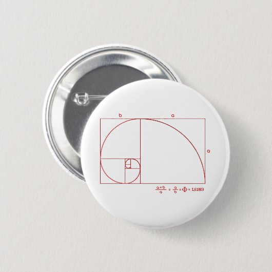 Fibonacci Ronde Button 5,7 Cm (Voorkant /achterkant)