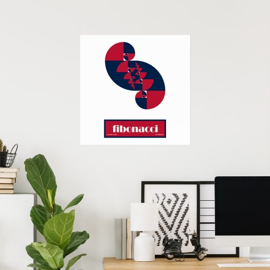 Fibonacci Rouge Blanc et Bleu II énorme affiche (Bureau à domicile)