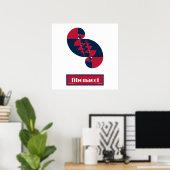 Fibonacci Rouge Blanc et Bleu II Grande affiche (Bureau à domicile)