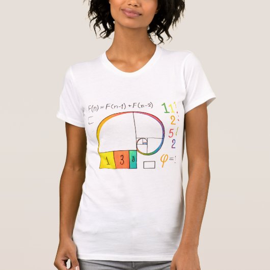 Fibonacci Sequence & Golden Ratio Wiskunde T-shirt (Voorkant)