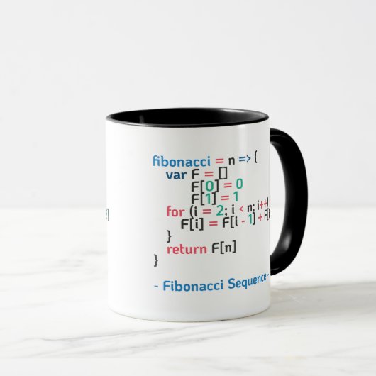 Fibonacci-sequentie | Code Snippet Mok (Voorkant rechts)