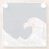 Fibonacci sequentie en de Grote Golf Glazen Onderzetter (Achterkant)