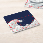 Fibonacci sequentie en de Grote Golf Vierkante Kartonnen Onderzetter (Schuin)