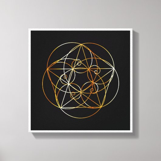 Fibonacci Spiral- De heilige geometrie Canvas Afdruk (Voorkant)