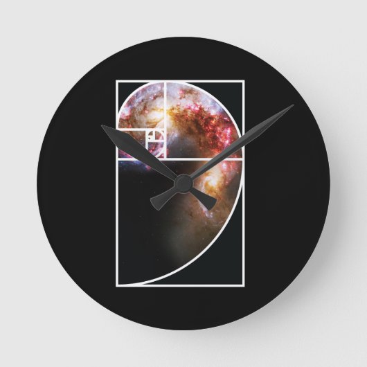 Fibonacci Spiral Galaxy Ronde Klok (Voorkant)