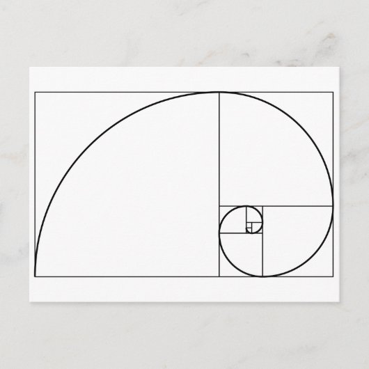 Fibonacci Spiral Golden Ratio Briefkaart (Voorkant)