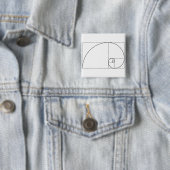 Fibonacci Spiral Golden Ratio Vierkante Button 5,1 Cm (In situ)