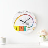 Fibonacci Spiral & Golden Ratio Wiskunde wandklok Grote Klok (Huis)