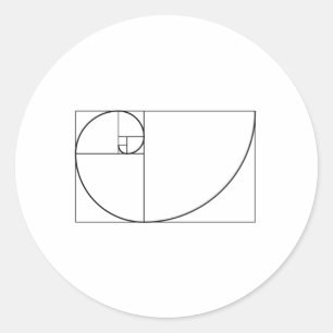 Fibonacci Spiral Golden Section Geometry Ronde Sticker