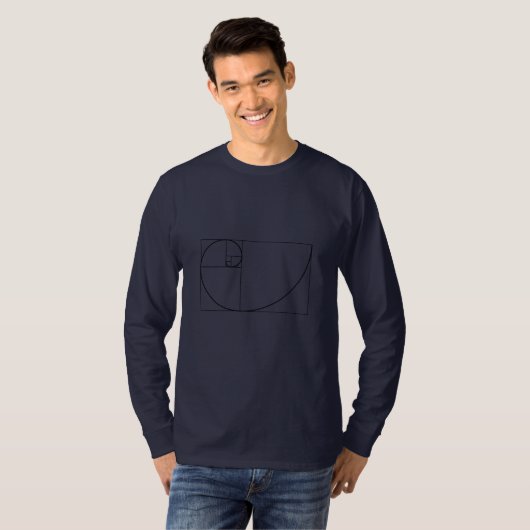 Fibonacci Spiral Golden Section Geometry T-shirt (Voorkant volledig)