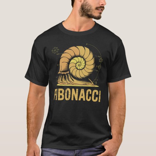 Fibonacci Spiral Illustration Wiskunde Science T-shirt (Voorkant)