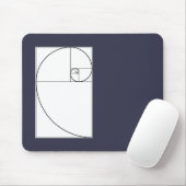 Fibonacci spiral mousepad muismat (Met muis)