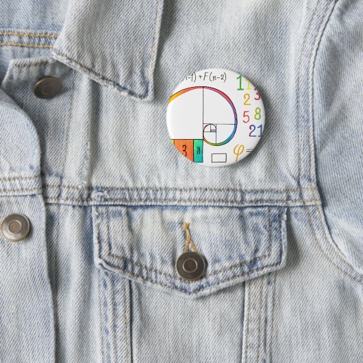 Fibonacci Spiral Pin Button (In situ)