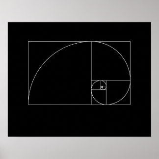 Fibonacci Spiral Poster