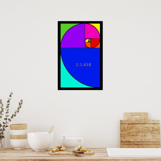 Fibonacci Spiral Poster (Keuken)