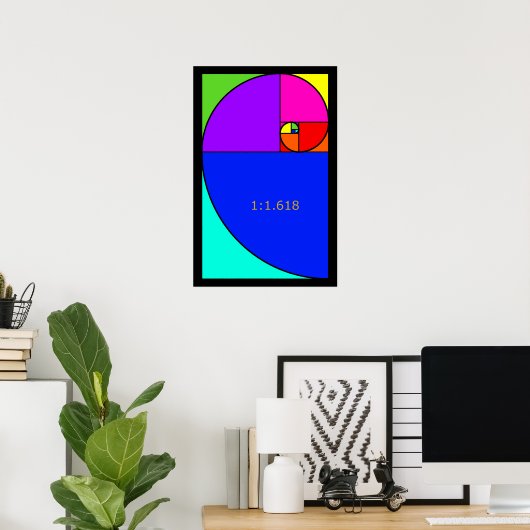 Fibonacci Spiral Poster (Thuiskantoor)