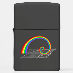 Fibonacci Spiral Rainbow Rising