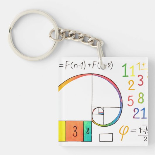 Fibonacci Spiral sleutelhanger (voorkant)