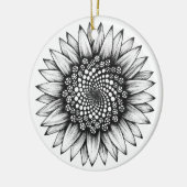 Fibonacci Tournesol céramique décoration ornement (Gauche)