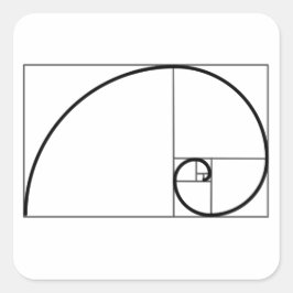 Fibonacci-verhouding Vierkante Sticker