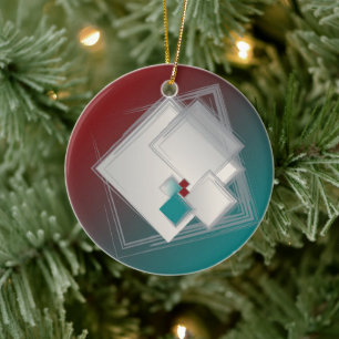 Fibonacci-vierkantjes afspelen keramisch ornament