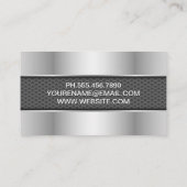 Fibre de carbone noir | Carte de visite métallique (Dos)