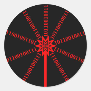 Fibre Optic Data Burst Ronde Sticker