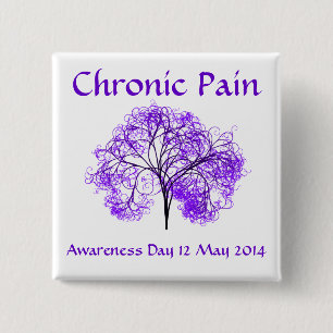 Fibro Awareness Day 2014 Vierkante Button 5,1 Cm