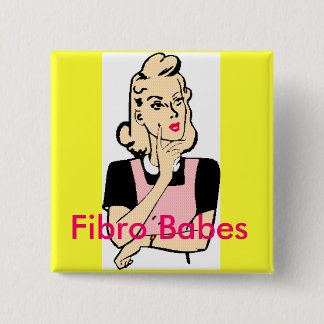 Fibro Babes Vierkante Button 5,1 Cm
