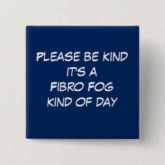 Fibro Fog Day Vierkante Button 5,1 Cm