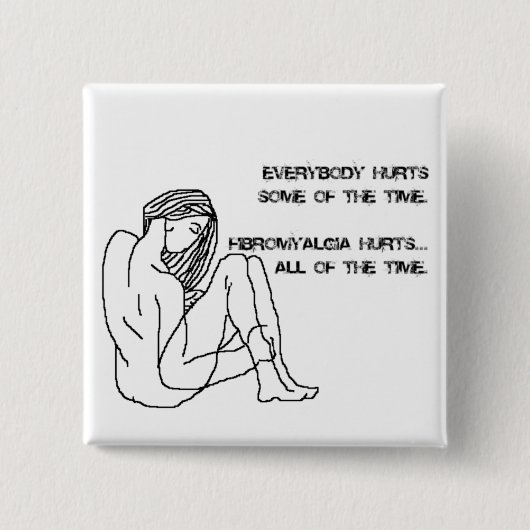 fibro hurt badge, button, pin vierkante button 5,1 cm (Voorkant)
