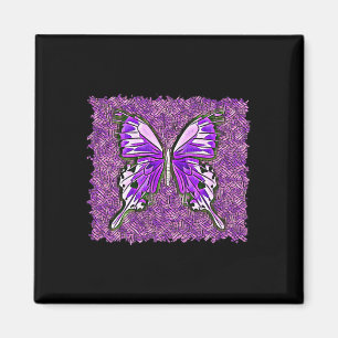 Fibro Lupus Glas in lood Vlinder Art Spoonie Magneet